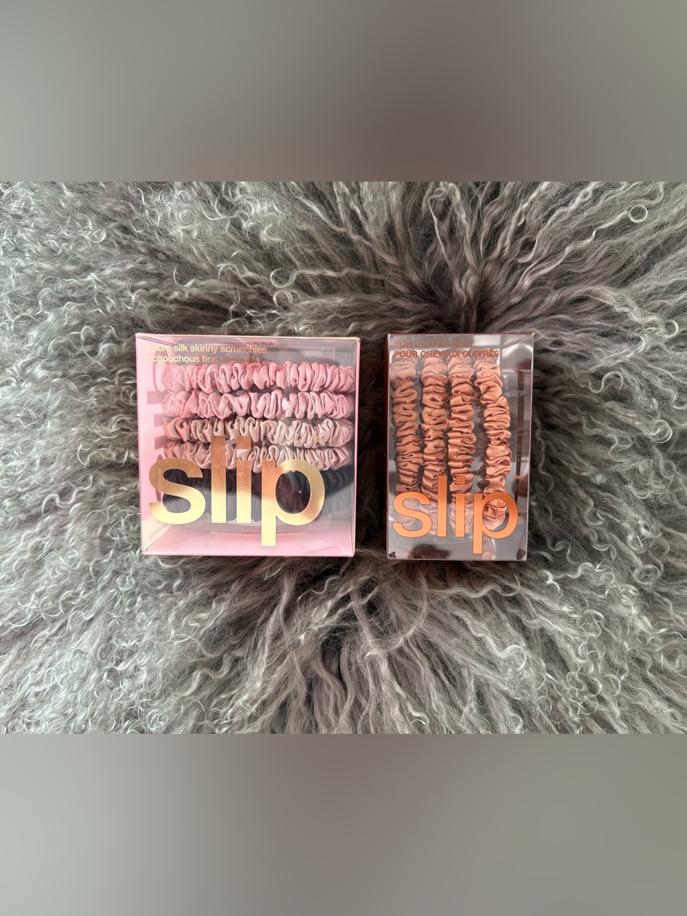 Slip Pure Silk Skinny Scrunchies Set of 10 - Pink, Caramel, Black & Copper Brown